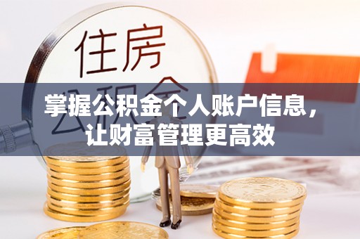 启东掌握公积金个人账户信息，让财富管理更高效